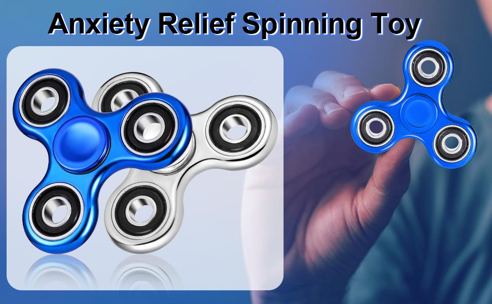 Dealsforyoudays Fidget Spinner 2 Pack, Stress Anxiety Relief Sensory Fidget Toys for Kids Adults, Cool Electroplated Fidget Spinners for ADHD Autism Birthday Gifts Stocking Stuffers Classroom Prizes for Boys Girls Round