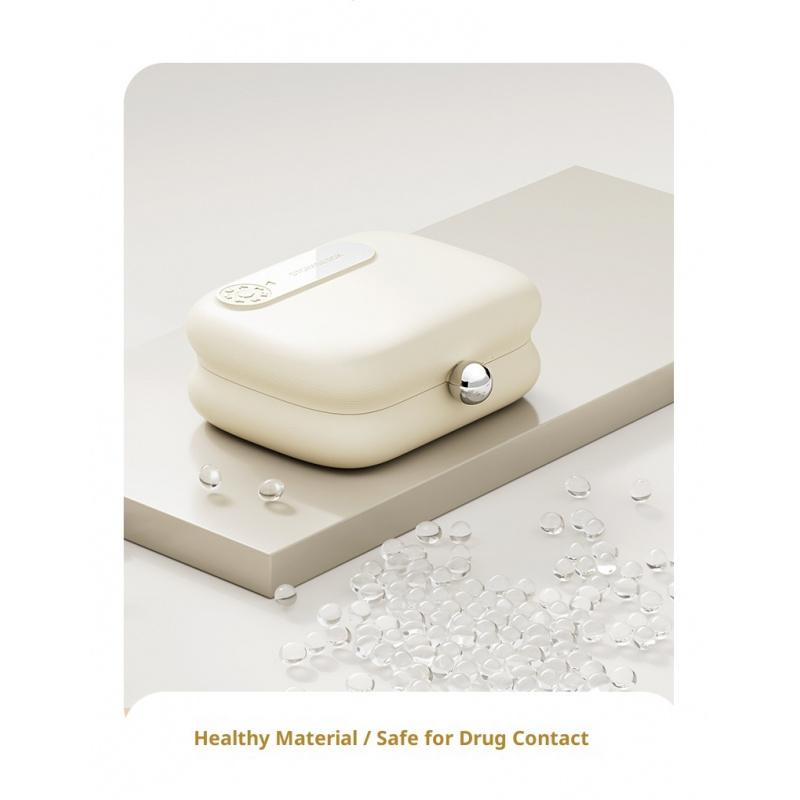 Portable pill box, mini pill box for three meals a day, mini pill container for carrying medication, pills, and health supplements