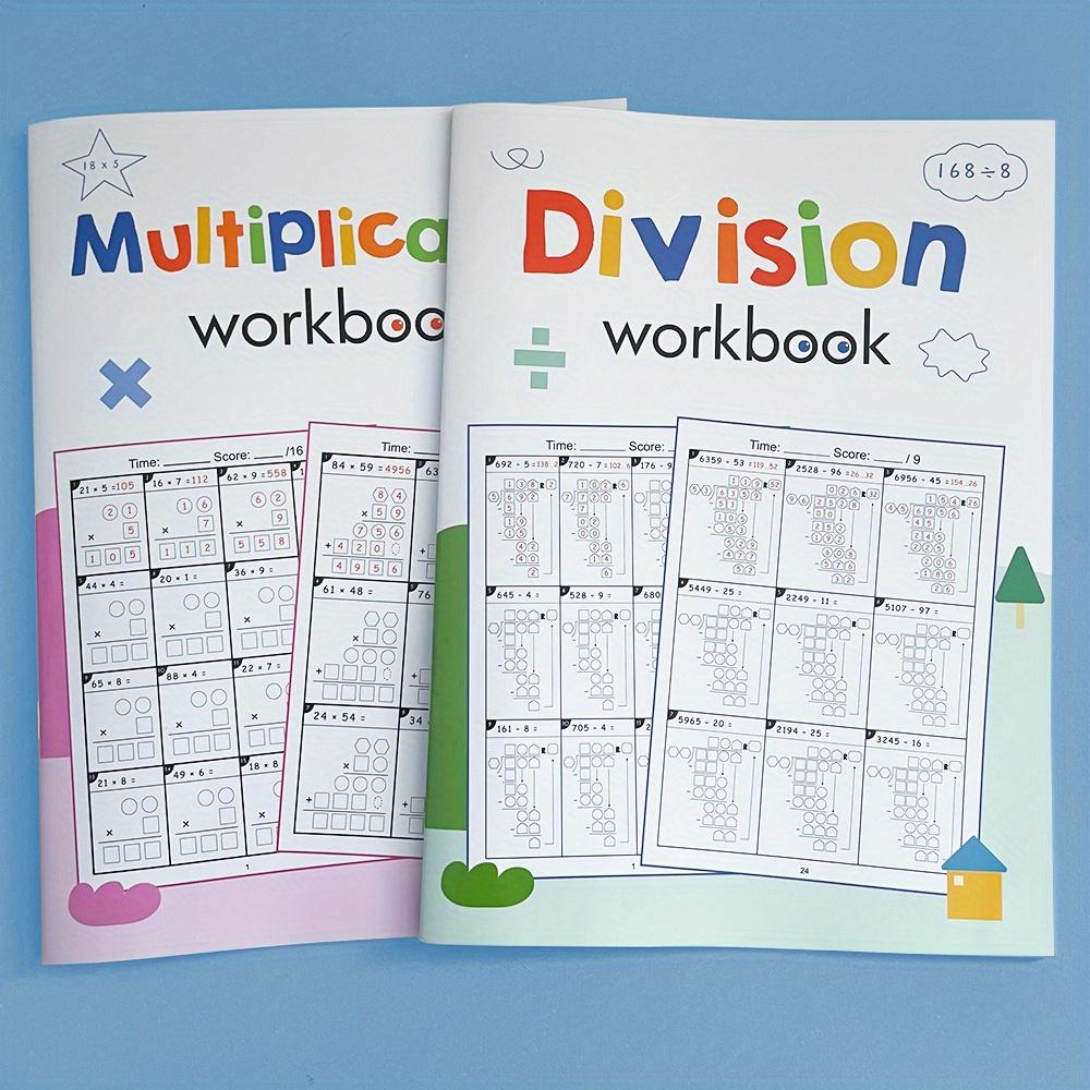 Two-Digit Multiplication Division Practice Book, Math Learning Tool Workbook for Young Adults & Elementary Students, Young Learners, Educational Activity Book