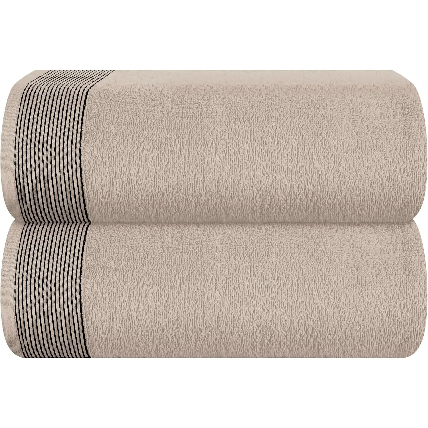 Cotton 2 Pack Oversized Bath Sheet 35 x 70, Large Bath Sheet, Ultra Absorbent, Compact, Eco-Friendly and 100% Recyclable, Quick Drying and Lightweight Towel - Tan