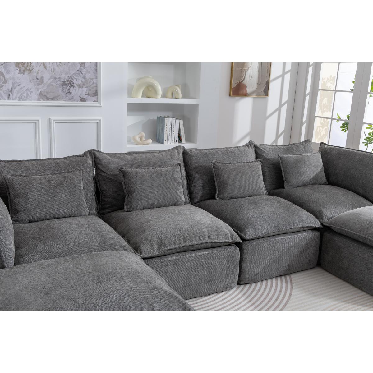 Aobtkel 129.8" Wide Cloud Oversized Modular Sectional Couch - 4-Seat with 2 Ottomans, Deep Wide Seat, True Relax Comfy Living Room Indoor Furniture Set,dorm essentials,home decor Aobtkel 129.8" Wide Cloud Oversized Modular Sectional Couch - 4-Seat with 2 Ottomans, Deep Wide Seat, True Relax Comfy Living Room Indoor Furniture Set,dorm essentials,home decor