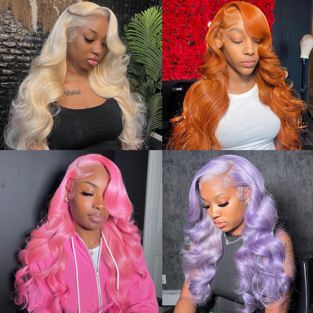 QUANDIAN 13x6 Lace Front Wigs Human Hair HD Transparent Lace Frontal Wig Body Wave 200% Density Human Hair Pre Plucked Brazilian Virgin Hair Springtok