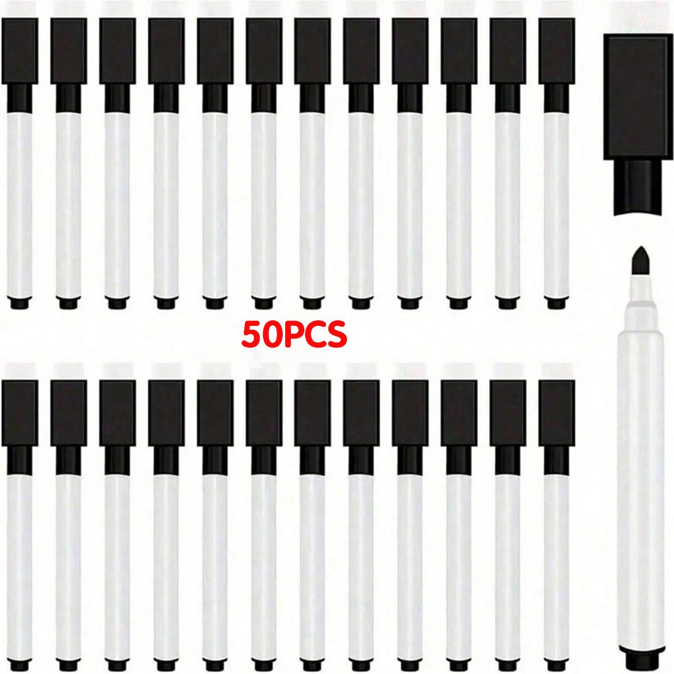 50-Piece Dry Erase Pen Set with Rubber Caps, Mini Whiteboard & Blackboard Pens, Lightweight, No Power Needed, Ideal for Office & Classroom Use