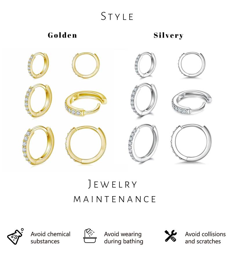 Dainty Hoop Earrings Collection - 3 Stackable Stainless Steel Huggies for Pierced Ears | Hypoallergenic & Shiny