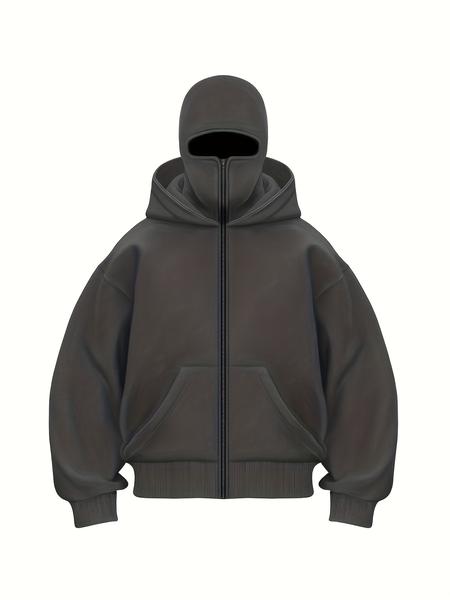 Men's full zipper double hooded sweatshirt - A warm sweatshirt with a front zipper design, a loose and lightweight jacket suitable for fitness, outdoor and daily winter wear - non-elastic fabric (hand-washable) - an ideal choice for winter activities, spo