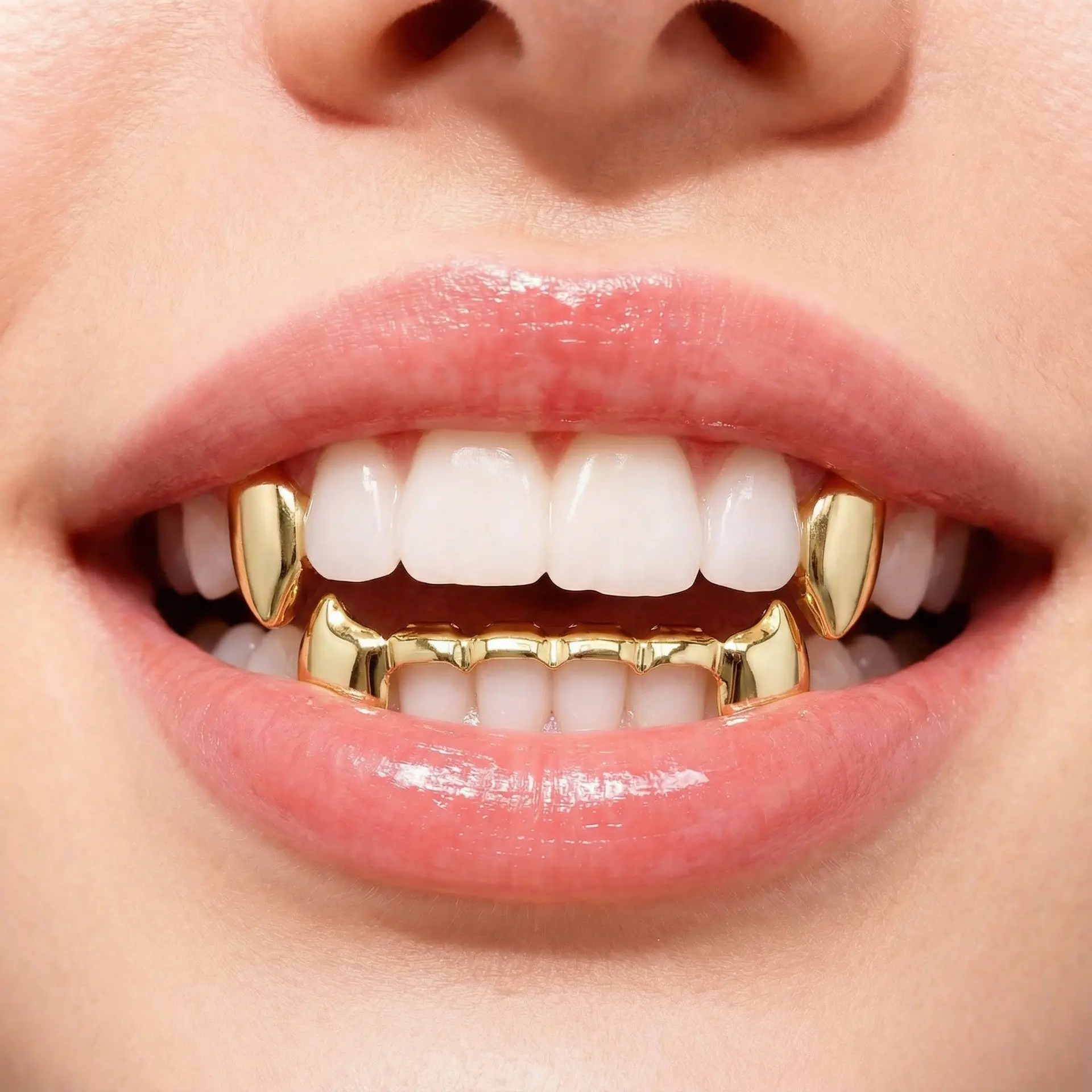 Hip-Hop Shiny Fangs Single Fang Decoration Small Tiger Fang Set Vampire Fangs Brace Tooth Brace