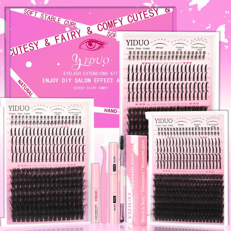 5 Styles Lash Clusters Kit 60D/ 80D/100D Manga Volume 3D Eyelash Clusters with Bottom Spiky Lashes Extensions 6-20mm D Curly Wispy Manga Individual DIY Lash Clusters kit with Bond&Seal, Tweezers, Removers, Individual False Eyelashes 5 Styles Lash Clusters Kit 60D/ 80D/100D Manga Volume 3D Eyelash Clusters with Bottom Spiky Lashes Extensions 6-20mm D Curly Wispy Manga Individual DIY Lash Clusters kit with Bond&Seal, Tweezers, Removers, Individual False Eyelashes