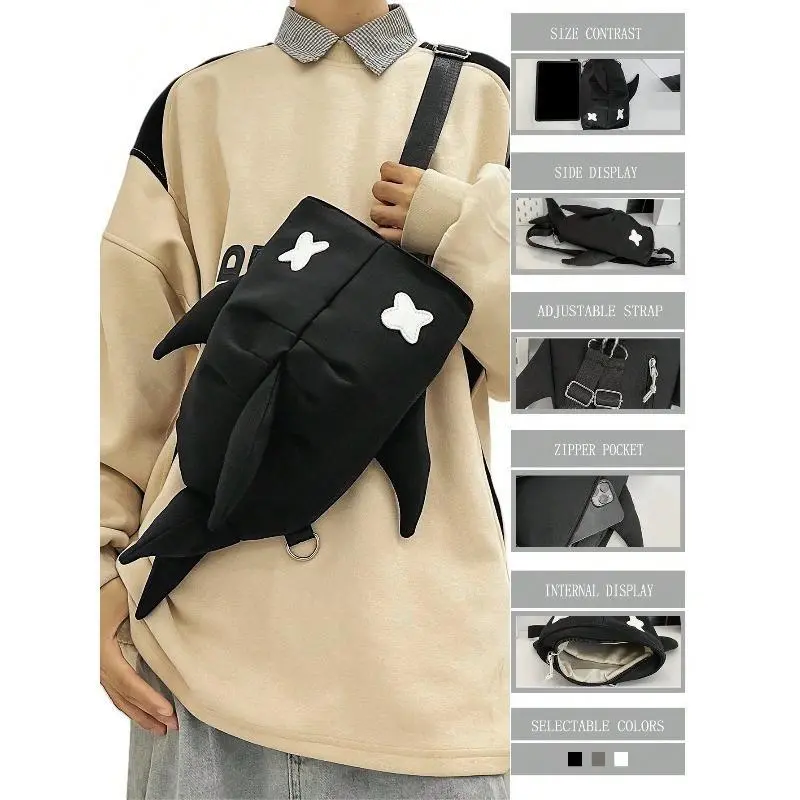 2-Piece Marine Graphic Casual Backpack & Peach Tree Graphic Crossbody Sling Bag Set, Lightweight Multi-Pocket Daypack with Star Embroidery, Buckle Adjuster, Zipper Lock, for School Commute (Backpacks for School)