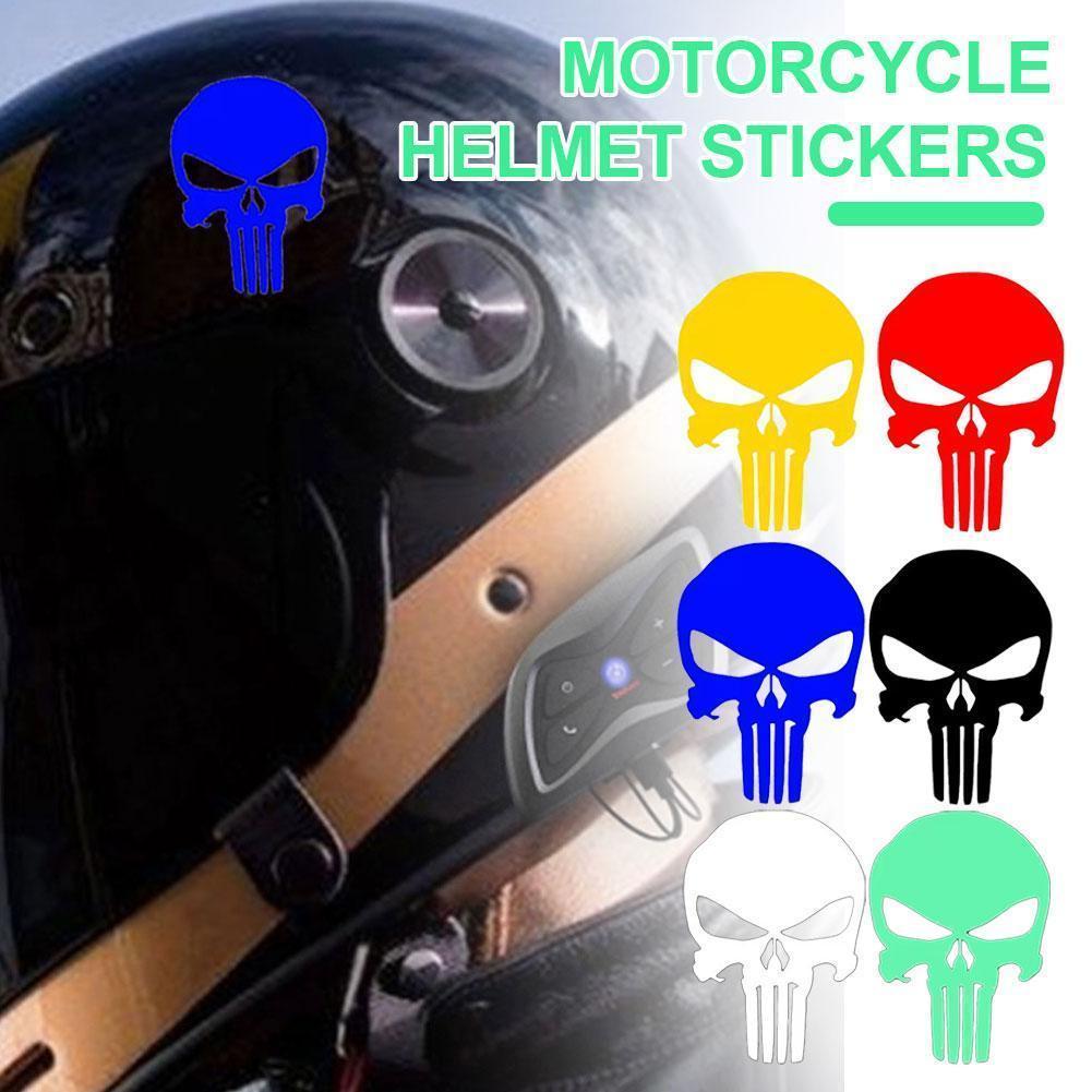 1pc Skull Head Motorcycle Glow Stickers Waterproof Moto Helmet Decoration Motorbike Fuel Tank Side Fairings Decal Accessories