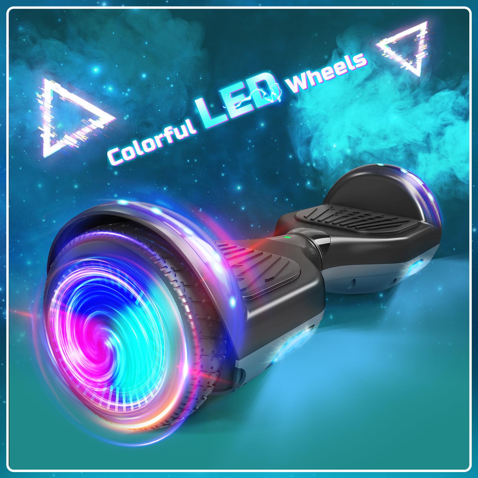 SISIGAD Hoverboard for Kids Ages 6-12, with Built-in Bluetooth Speaker and 6.5" Colorful Lights Wheels, Safety Certified Self Balancing Scooter Gift for Kids