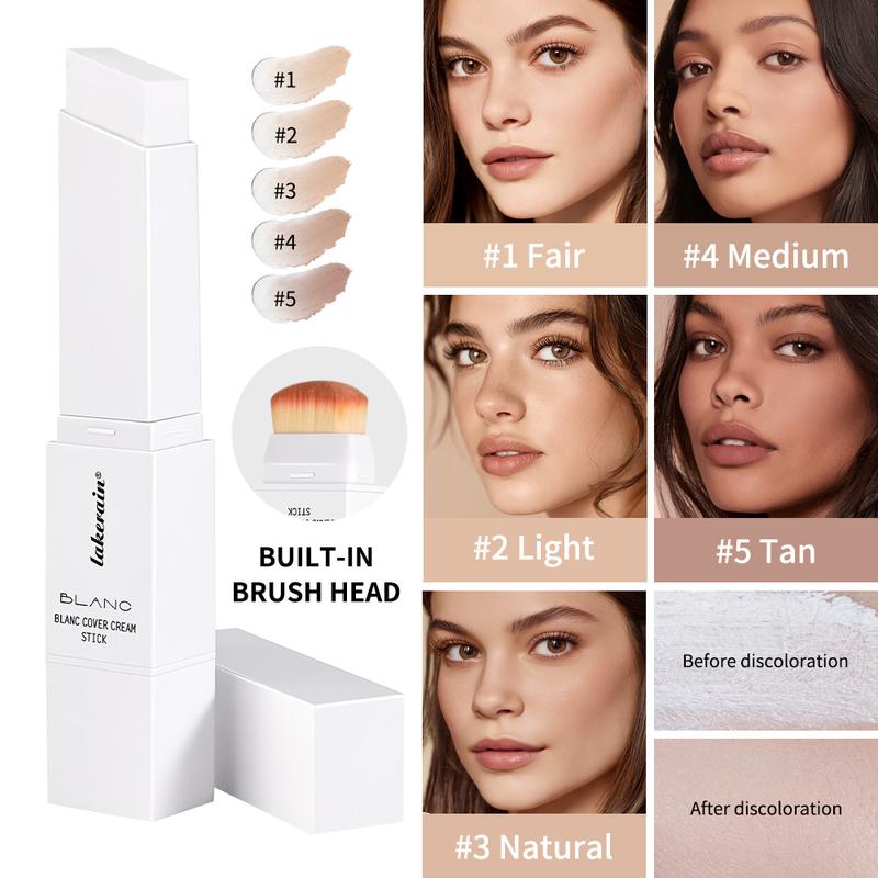 Two-In-One Color-Changing Foundation Stick Lightweight Brightening Concealer, Portable Makeup tinted foundation stick for Flawless Skin