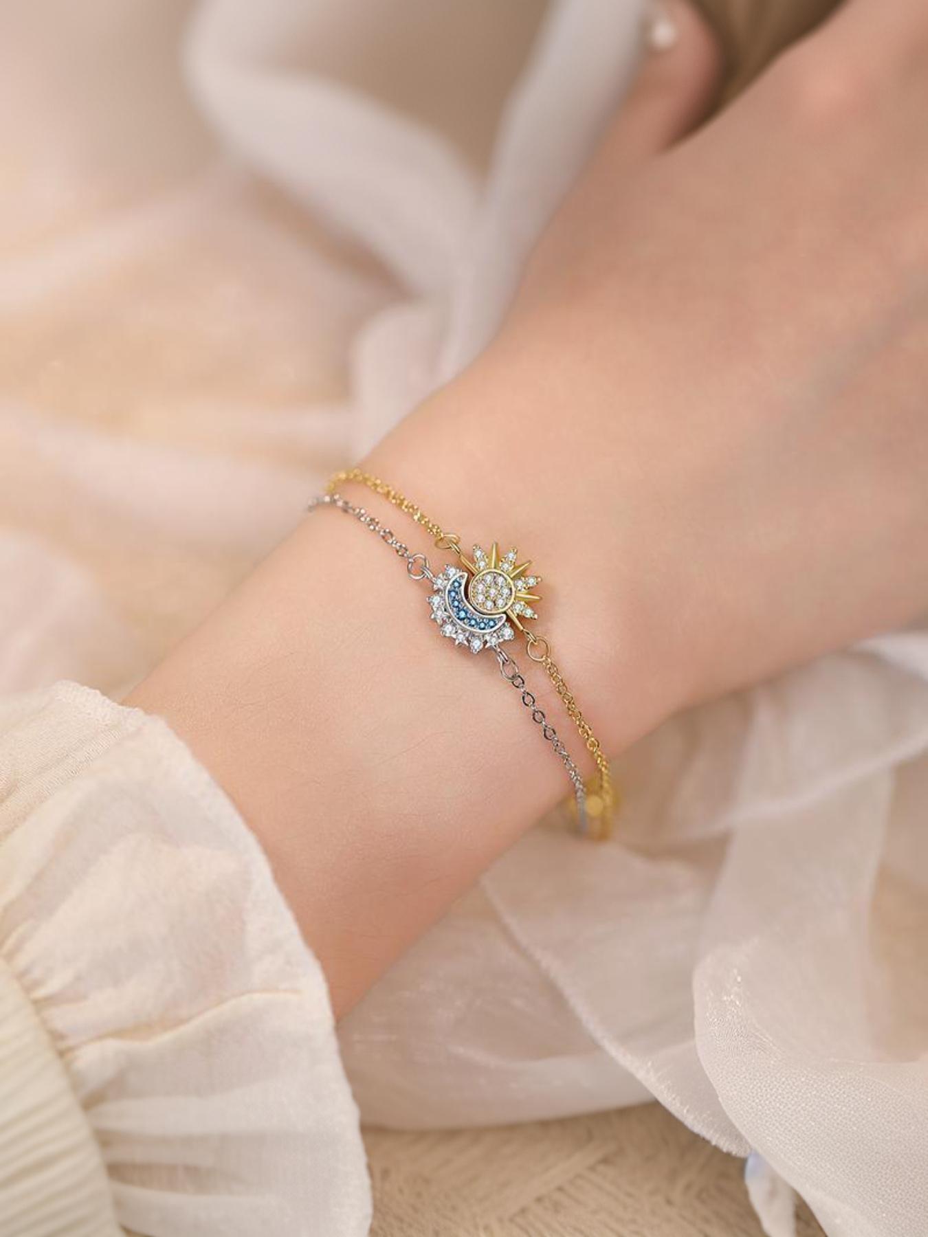 Sun and Moon Couple Bracelet Set, stackable friendship bracelets for men and women, perfect as a couple's gift, Sun and Moon Design, Companion Bracelet