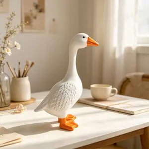 Outdoor Goose Garden Statue, Weather Resistant Resin Porch Goose Figurine for Lawn Yard Patio Farmhouse Decor, Garden Accessories