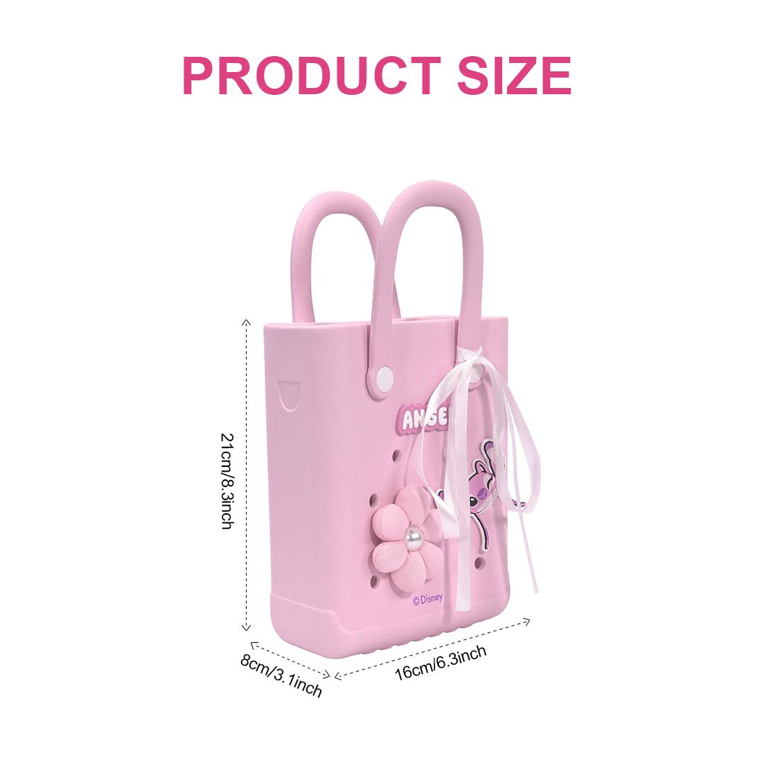 Disney Lilo & Stitch Collection Holes Small Handheld Bag - Lightweight Beach & Grocery ShoppingBag,Stitch Collection Mini Lunch Bagfor Women & Girls,Must-Have for Going Out