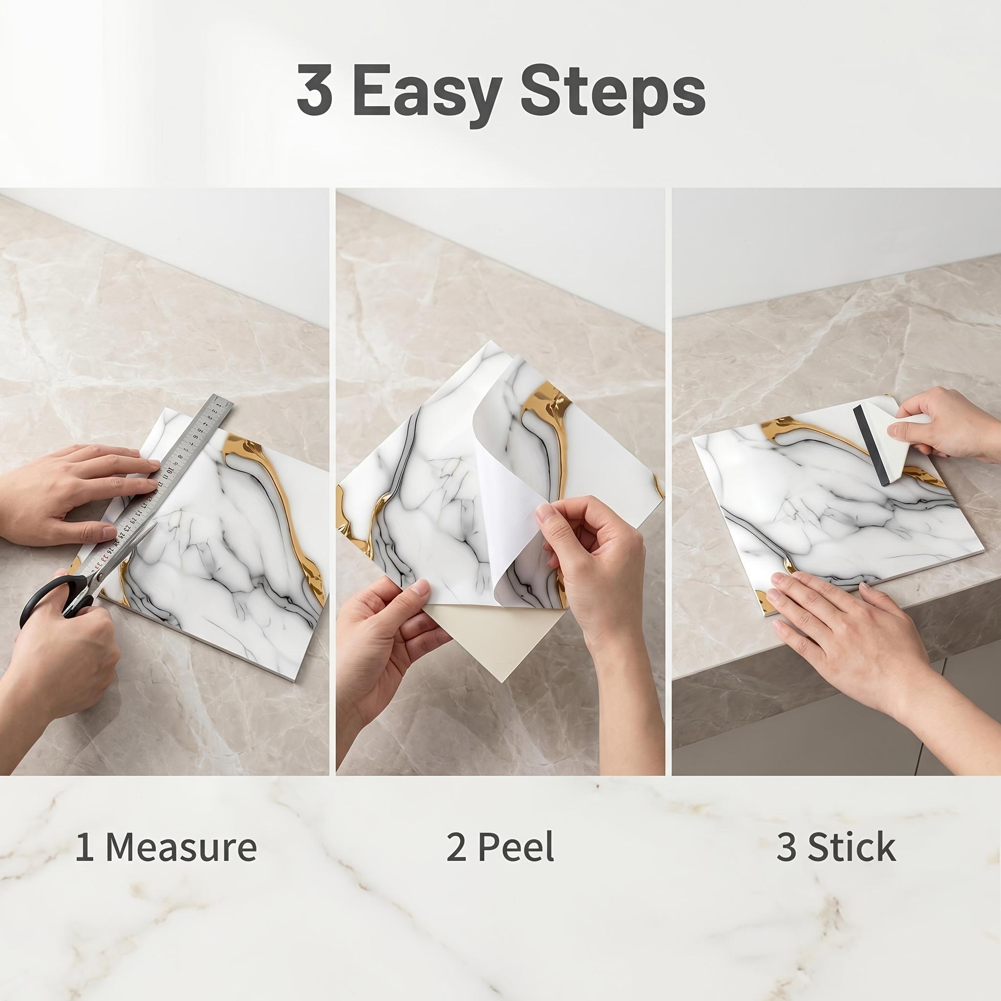 11/22 pack, Vinyl wall stickers, Gutto5 self-adhesive marble pattern wall sticker, thick material, soft and anti-collision, multiple marble patterns, moisture-proof and easy to clean, suitable for wall decoration, kitchen and bathroom walls