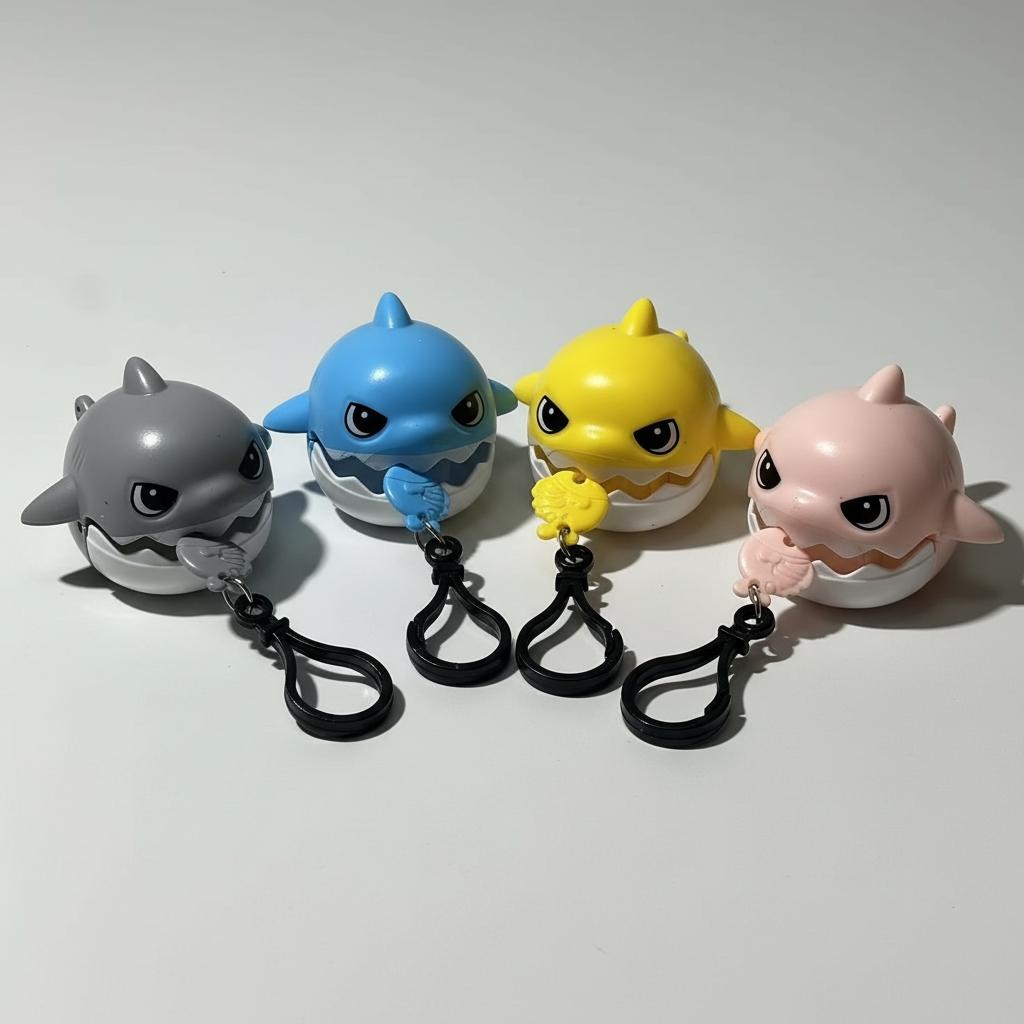 Pull String Shark Keychain, Creative Stress Relief Small Shark Pendant, Pull Rope Keyring, Fun and Unique Accessory