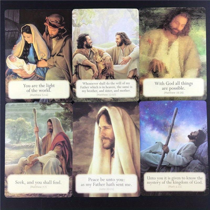44pcs Loving Words From Jesus Oracle Cards, Tarot Card Divination, Tarot Card Decks, Fate Entertainment, Table Board Deck Games, Family Party Gift, Christmas Gifts