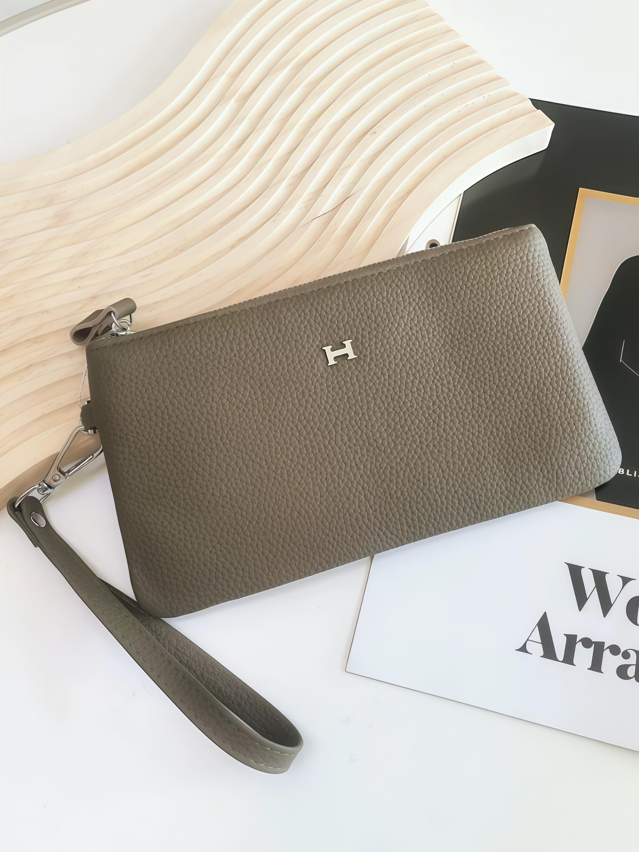 Women's Leather Handbag, Small Luxury Clutch Bag, Elegant Phone Holder Purse, New High-End Storage Design, Stylish Grip Handle