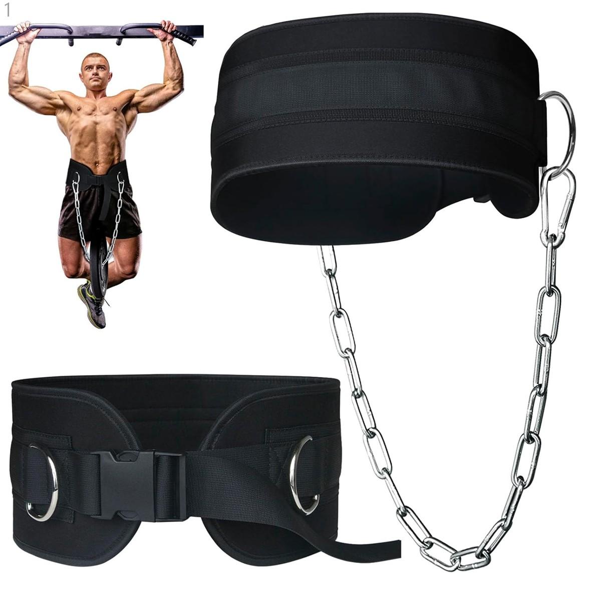 Weightlifting Belt with Chain, Adjustable Waistband for Pull-Ups, Deadlifts, Strength Training, Up to 440 Lbs Capacity