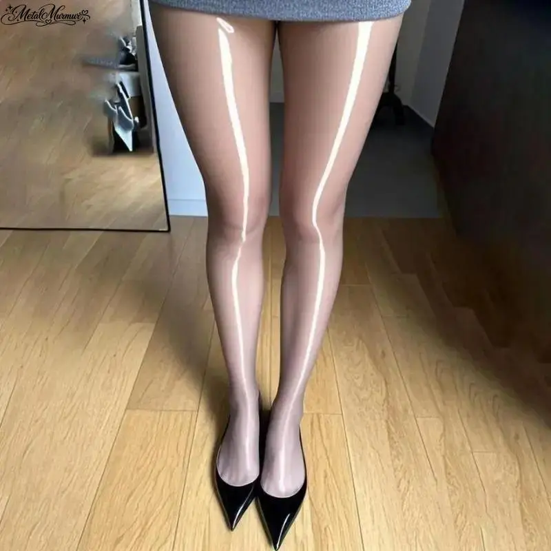 Women's Plus Size 8D Ultra-Sheer Glossy Tights, Silky Seamless Scratchproof Pantyhose, Stretchy Bottoms for Fitness Enthusiasts & Fashion Lovers, Anti-Snag Plain Silk Texture Everyday Wear