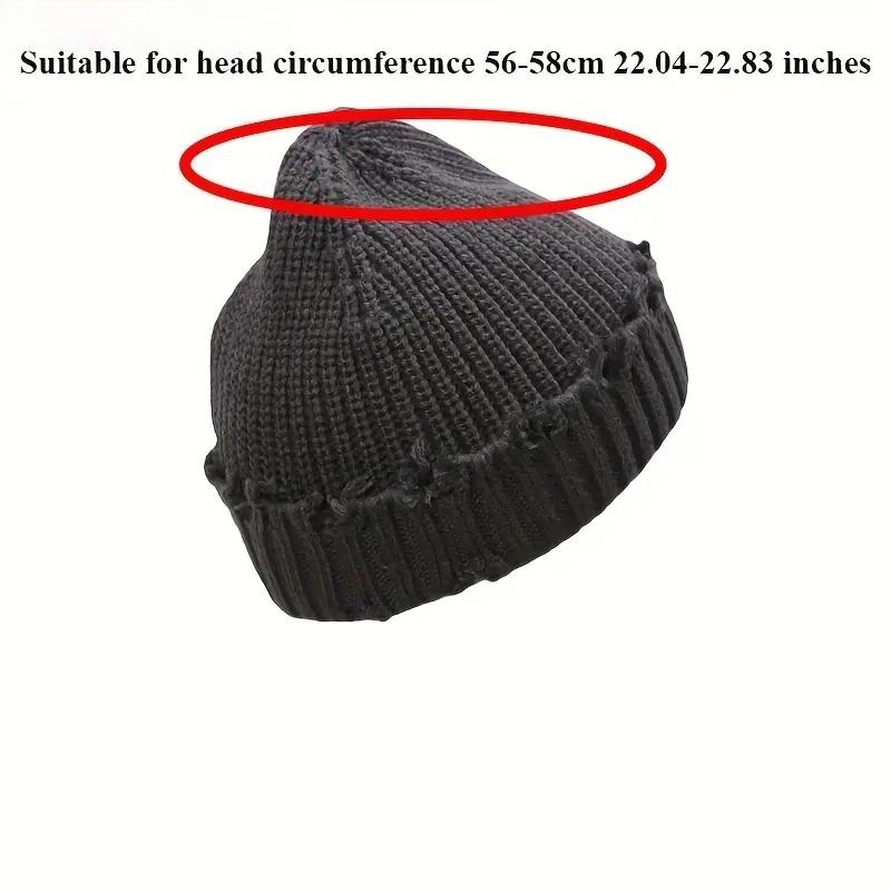 2026 Vintage Distressed Hip Hop Beanie, Korean Retro Short Melon Skully Cap for Men Women, Soft Stretchy Knit Hat for Cold Weather, Perfect Daily Wear & Outdoor Activities