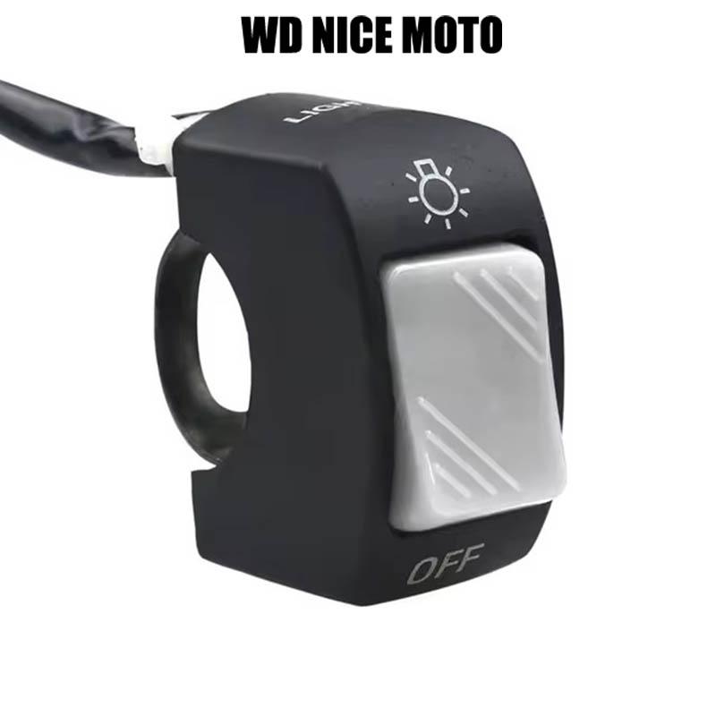WD NICE MOTO Motorcycle Handlebar Flameout Switch, on off Button for Moto Bike Headlight Signal Lamp, Universal Control Button 12V