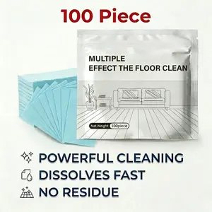 100 PCS Multi-Surface Floor Cleaning Sheets, Quick Dissolving Cleaner Slices for Hardwood, Laminate, Tile & Marble, Deep Stain Removal & Deodorizing