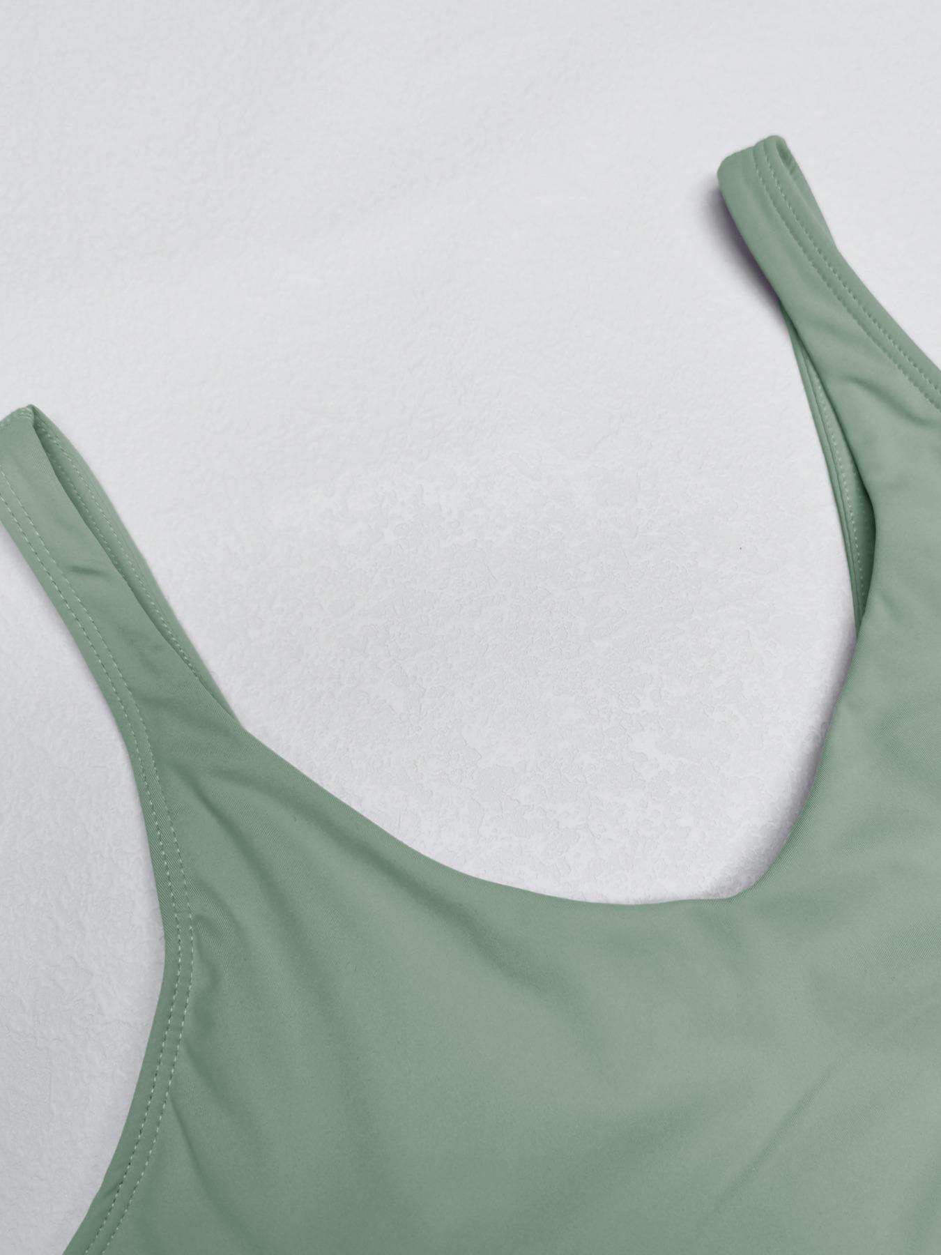 Women's Solid Sports Bra, Sporty Wide Strap Lingerie Top for Tennis Pickleball, Gym Clothes, Women's Athletic Clothing for Indoor Outdoor Wear