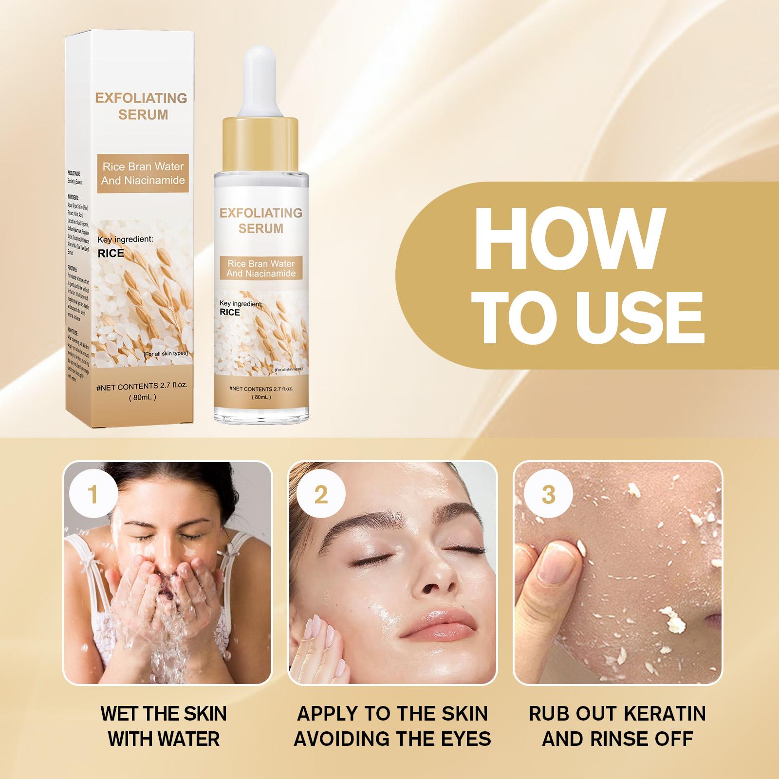 Rice + Rice Gentle Exfoliating Duo, Face and Body Scrub with Brightening, Exfoliating and Moisturizing Serum, Suitable for All Skin Types