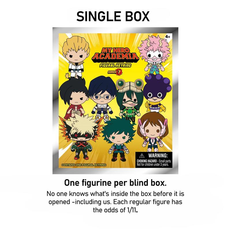 1PC MY HERO ACADEMIA Officially Licensed 3D Anime Character Series Mystery Bulk Bag Clip Keychain Keyring Random One Katsuki and Bakugo or Other Characters Anniversary Birthday Gifts