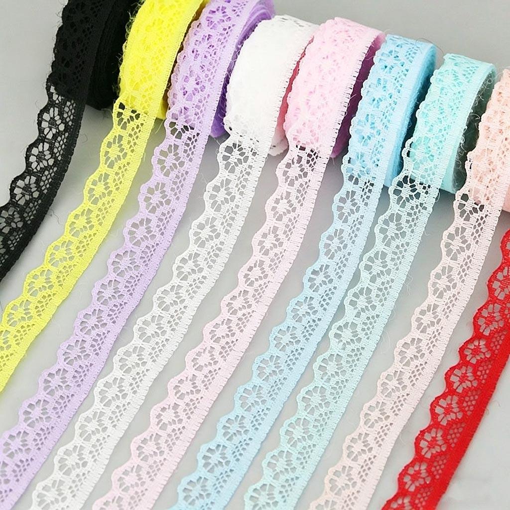 Floral Trim Fabric Ribbon Set, 18m Roll, Ideal for Crafts and Decor, Sewing Accessories, Perfect for DIY Projects, Tablecloths, Curtains