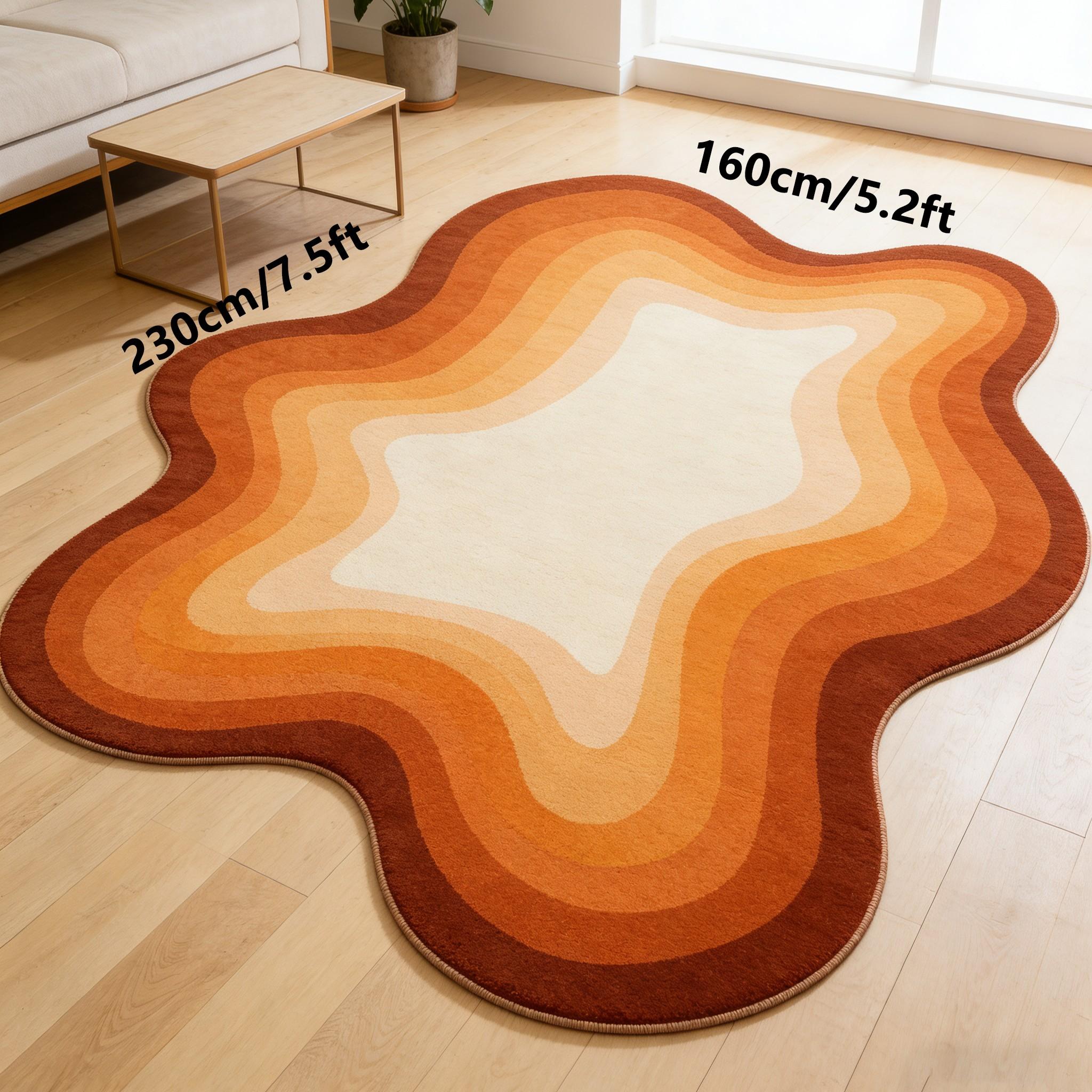 Gradual Cloud Rug, Irregular Abstract Line Mat, Soft Comfortable Non-, Ideal for Living Room Bedroom Bathroom Kitchen Corridor Home Decor