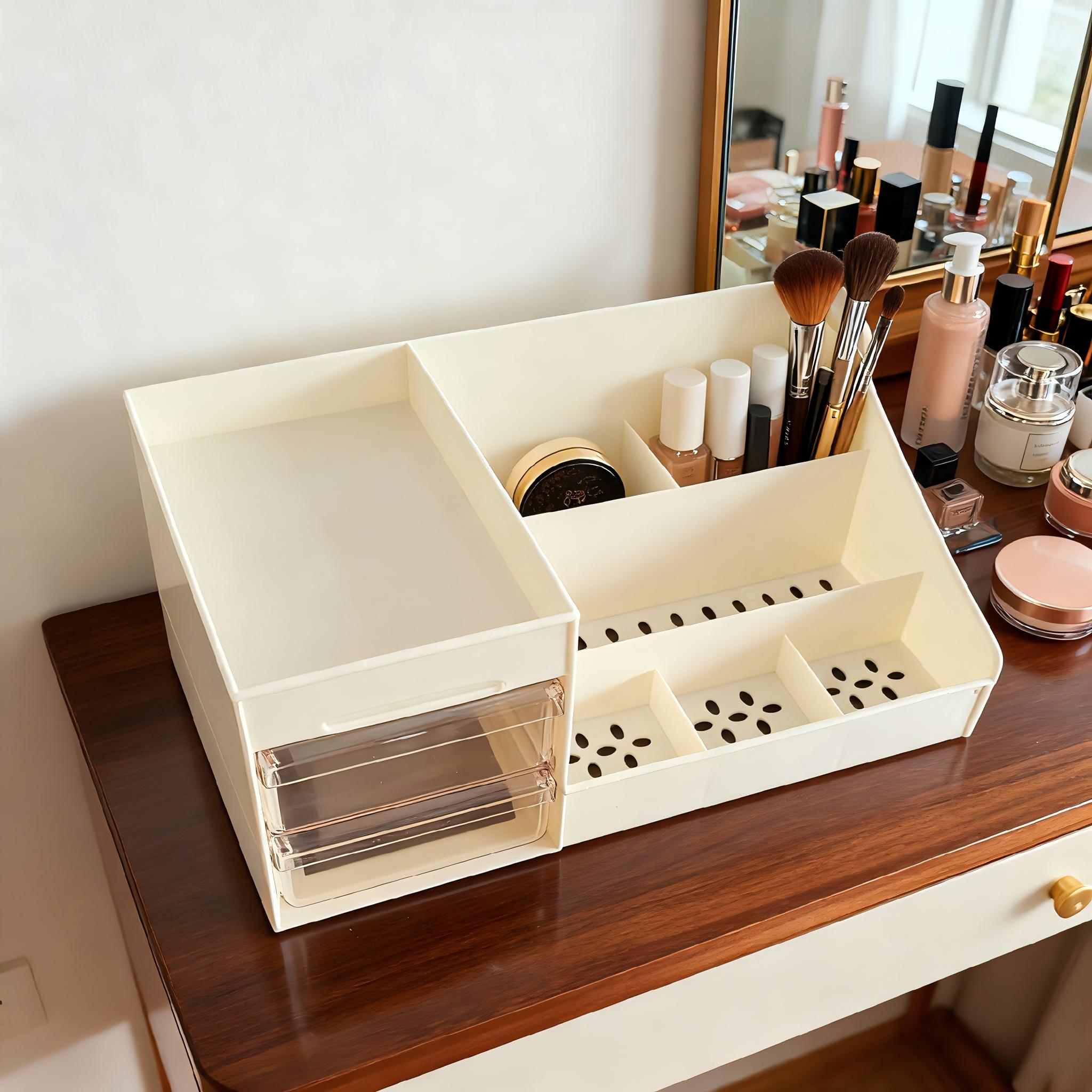 Drawer Organizer Box, Space-Saving Storage Container, Ideal for Cosmetics, Office Supplies, Lightweight and Durable, Perfect for Bedroom Desk