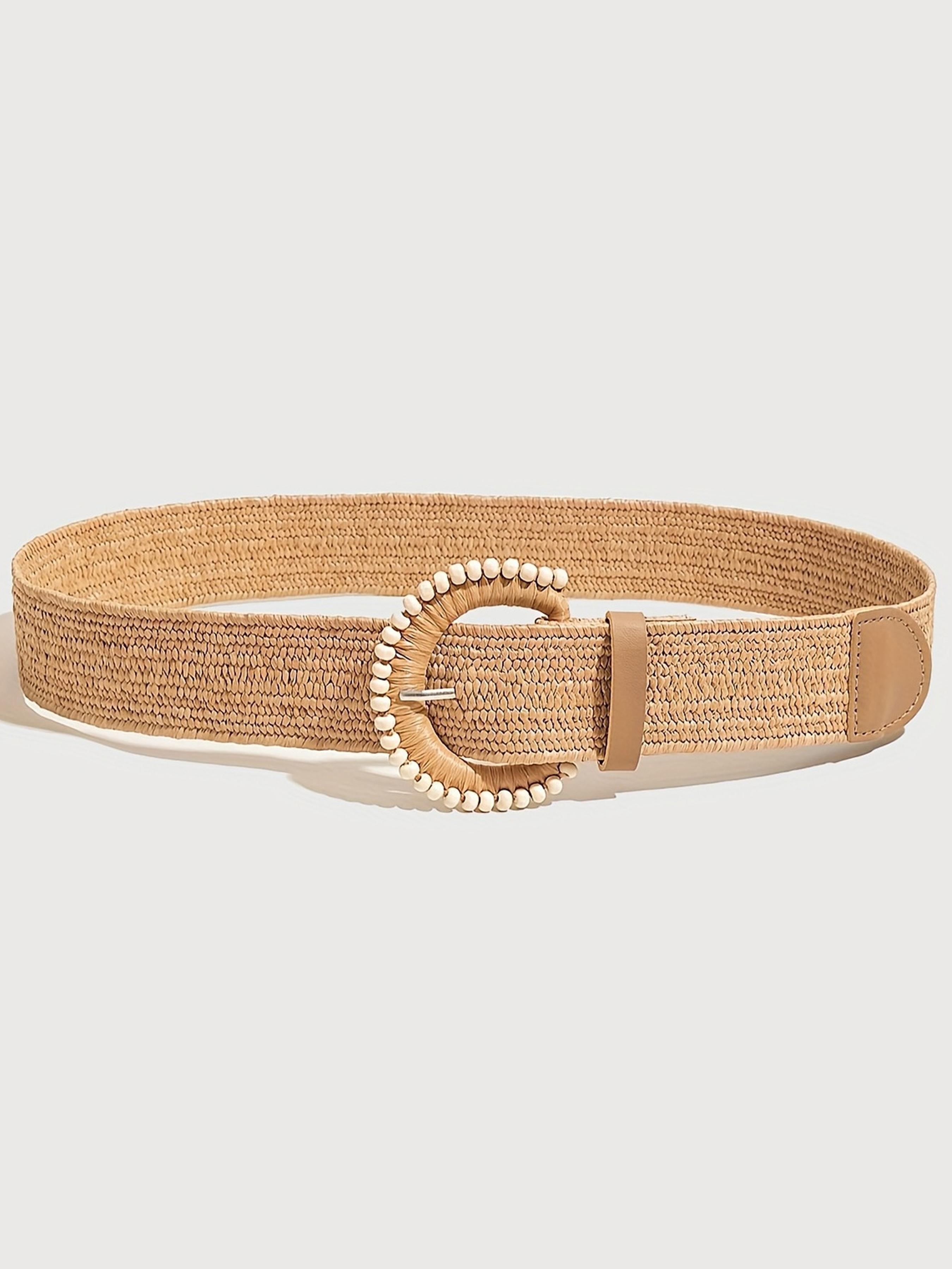 Women's Braided Belt with Round Buckle, Fashionable Bohemian Waistband, Vintage Ethnic Style, Versatile and Trendy Accessory