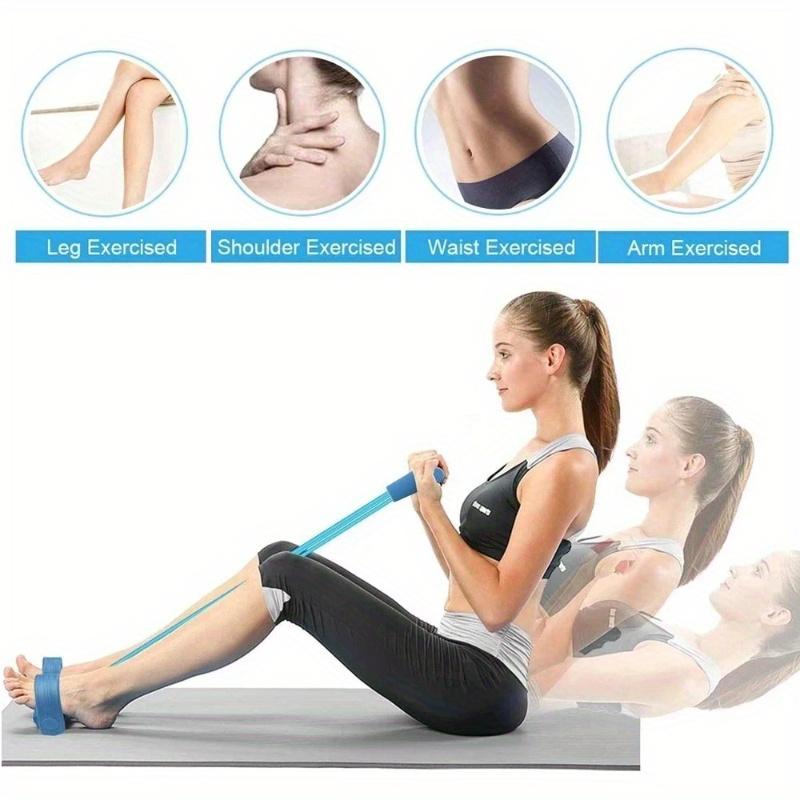 4 Tube Resistance Band with Elastic Yoga Pedal Stretcher, Natural Latex Exercise Equipment, Suitable for Full Body Workouts at Home & Gym