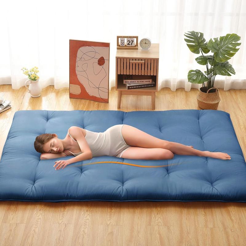 Futon Mattress, Japanese Floor Mattress Twin/Full Size Floor Mat for Sleeping Adult Size, Foldable Tatami Mattress Roll Up Floor Bed Mattress for House Guest Camping Dorm