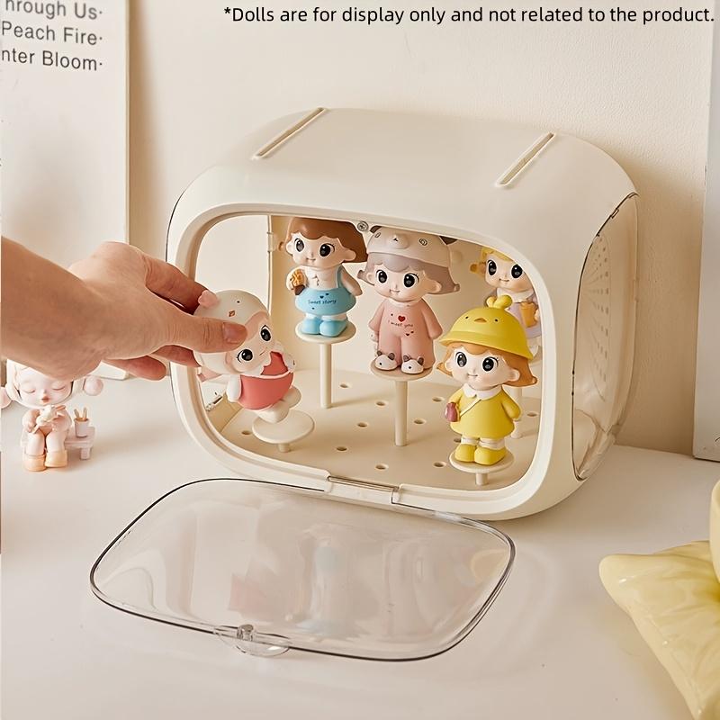 [Transparent display box] Stackable doll display box | Storage box for storing dolls, multi-level miniature scene organizer