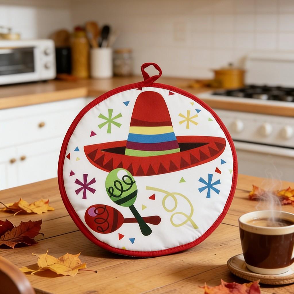 1pcs Round Corn Tortilla Insulated Bag, Thick Heat-Resistant Food Grade Fresh Keeping Pouch, Home Use, Stall Display, 1pc