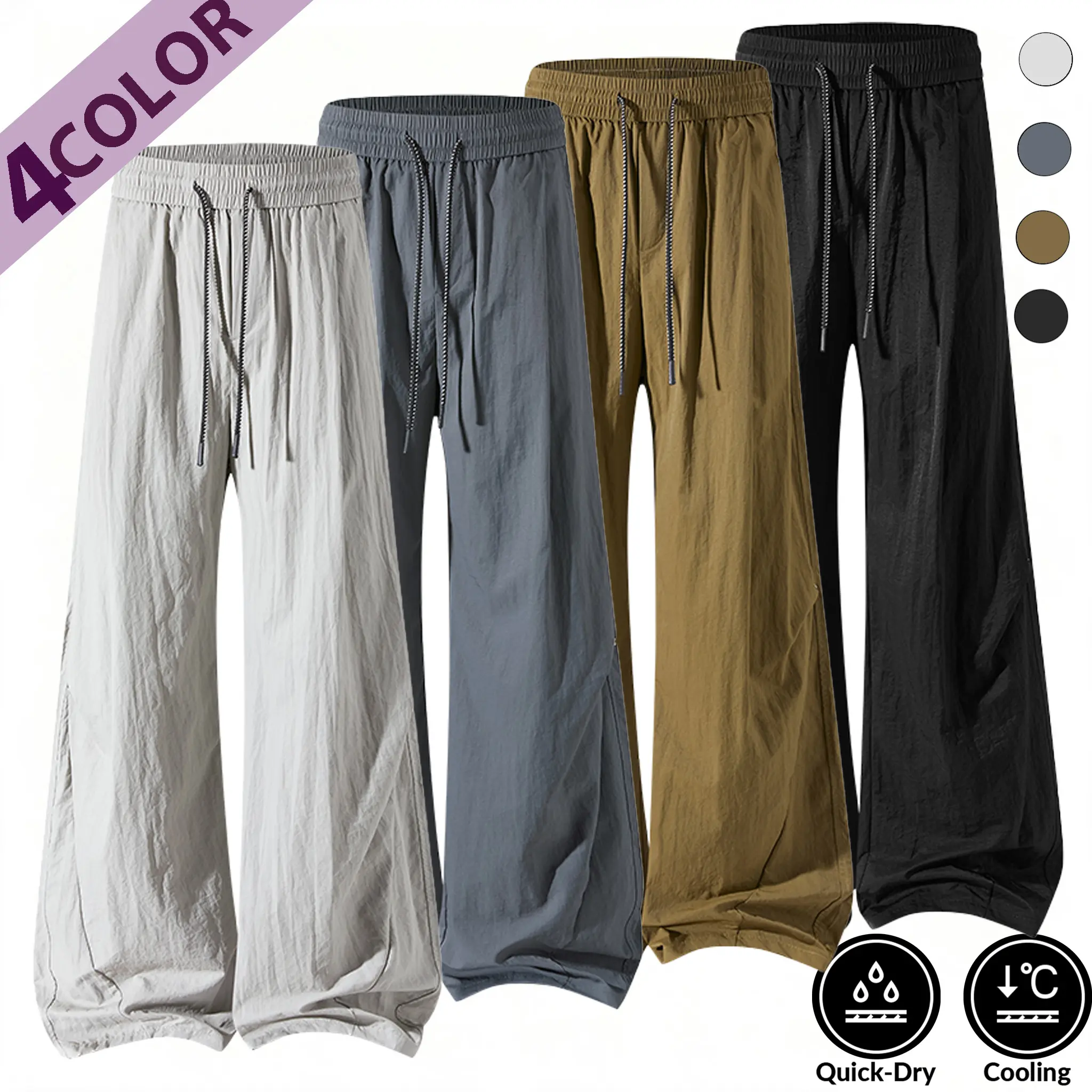 New 2026 men’s cargo pants from trendy American streetwear brand, loose-fit functional tactical pants designed with vintage paratrooper style suitable for all seasons. Crafted from tough wear-resistant fabric with great wind resistance, it supports daily