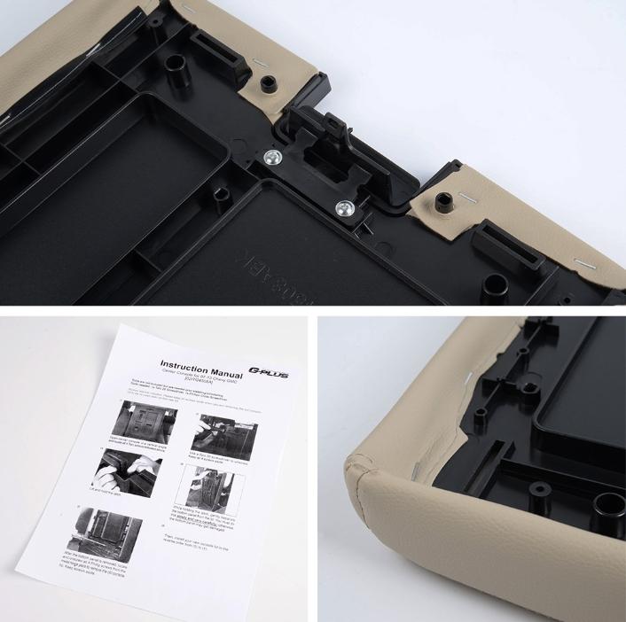 CROSSDESIGN Fit For 2007-2014 Chevy Silverado GMC Center Console Lid Pull Over Cover Armrest Pad Beige