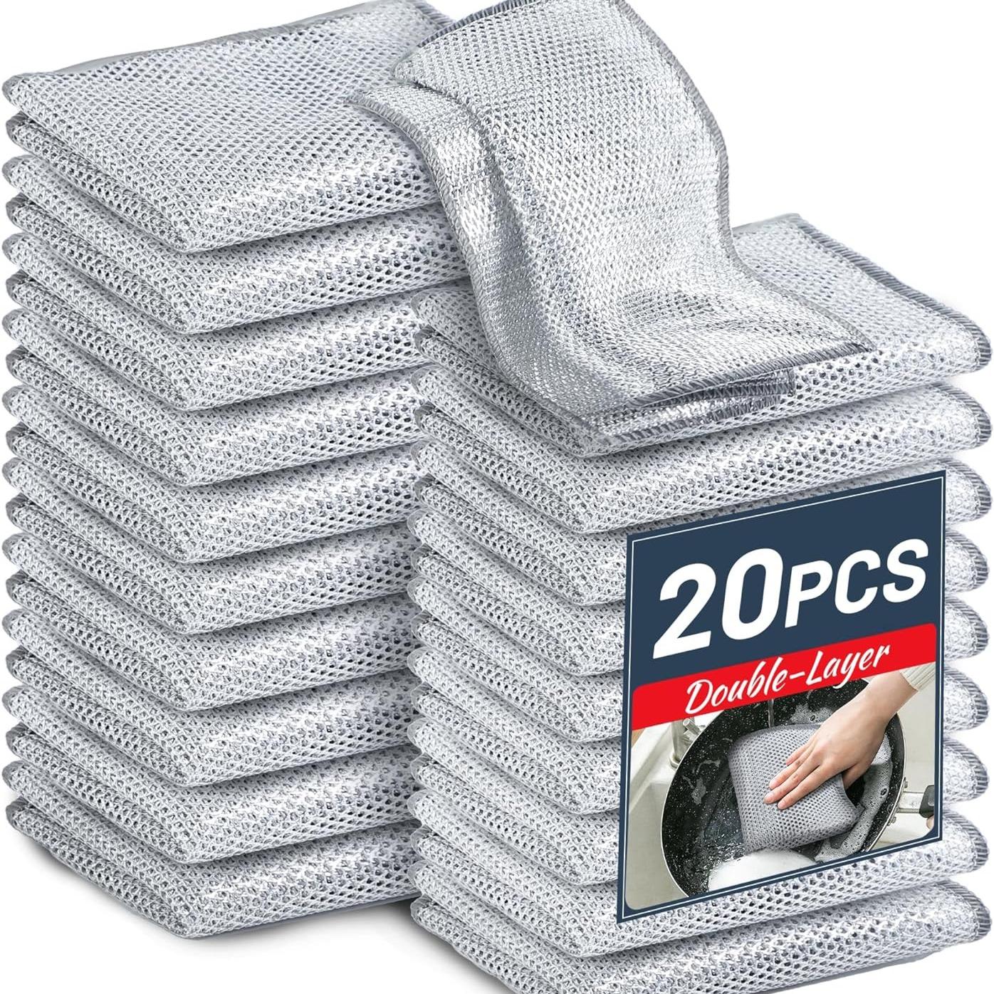 Washing Sponge Pad, Non-Wear Efficient Cleaning, Stackable Dishwashing & Kitchen Cleaning Sponge, 20 Pack, Commercial & Home Use