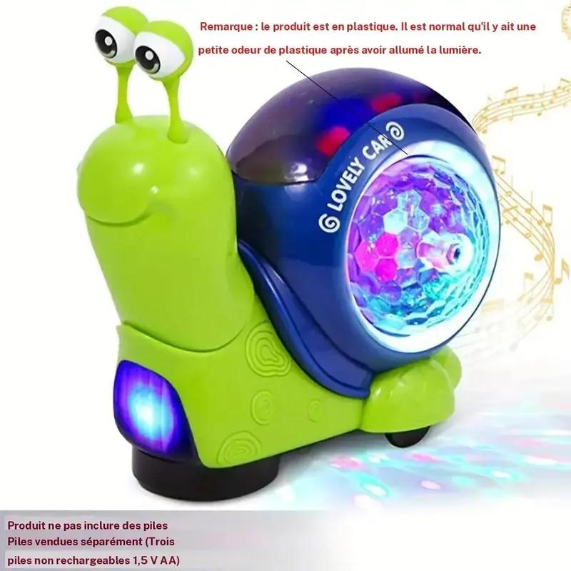 Interactive Musical Light-Up Snail & Hermit Crab Toy, Unisex Sensory Educational Gift for Kids (Batteries Not Included)