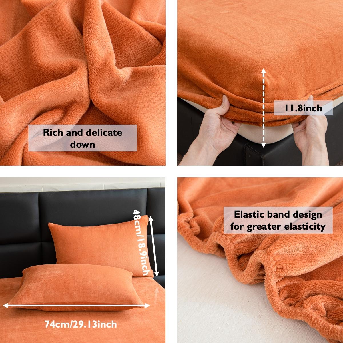 2pcs/3pcs Warm Solid Color Mattress Protector & Fitted Sheet Set – Includes 1 Deep Pocket Fitted Sheet + 2 Pillowcases, Soft Noiseless Breathable & Stain-Resistant, Machine Washable, Ideal for Bedrooms, Guest Rooms, Apartments, Dorms, and Homes with Kids,