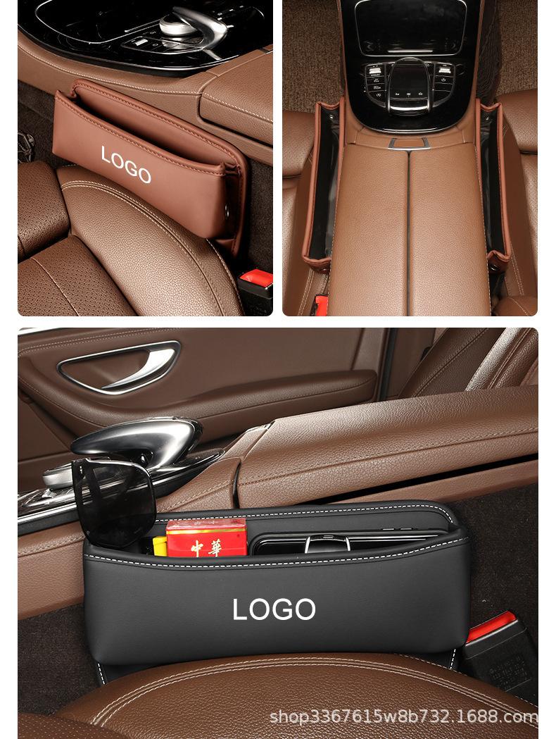 Car Seat Side Storage Box Car Interior Organizer Tray with Non Slip Mat for Phone Wallet Small Items Car Accessories for Auto Vehicles