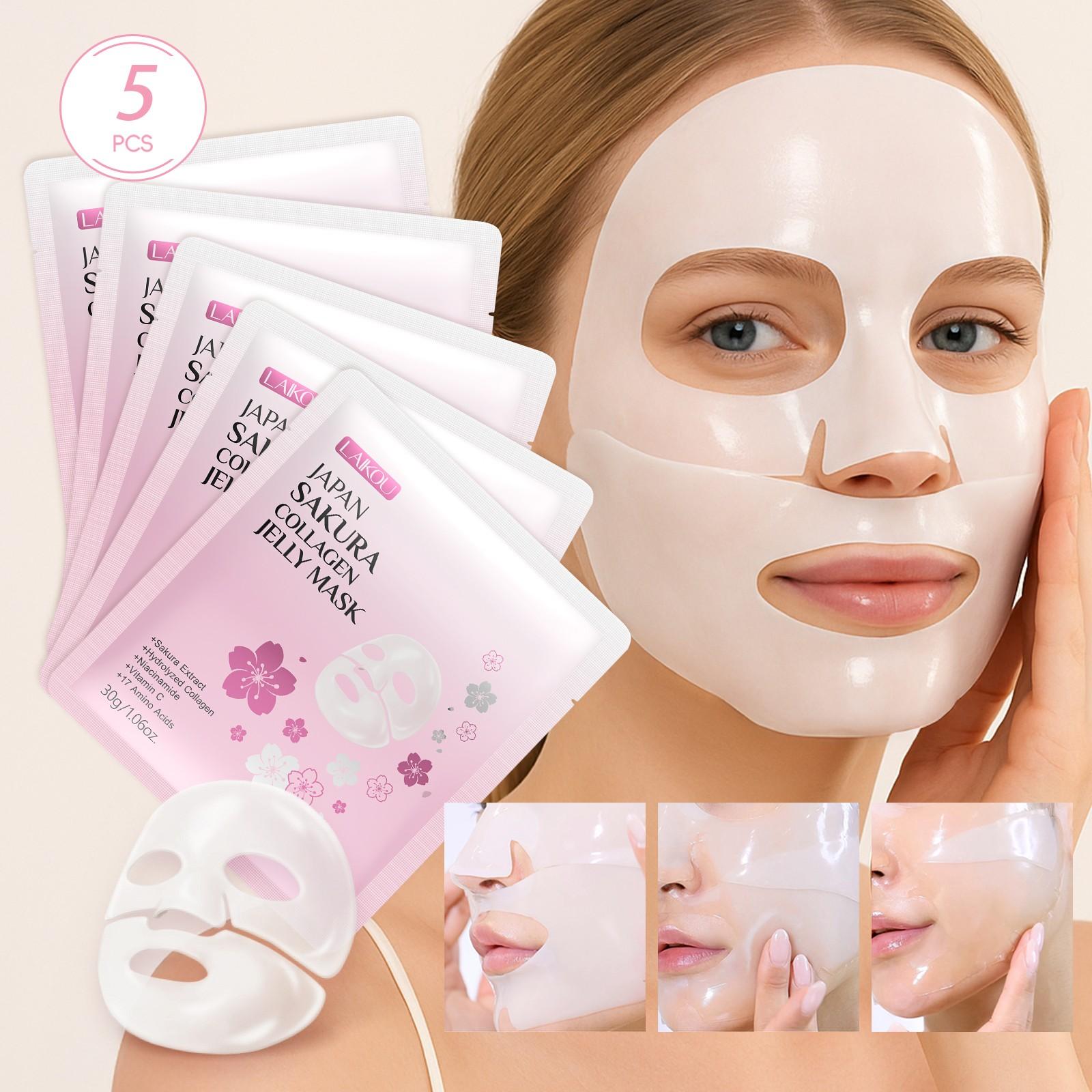 Laikou Sakura Collagen Hydrogel Mask, Affordable Glass Glow