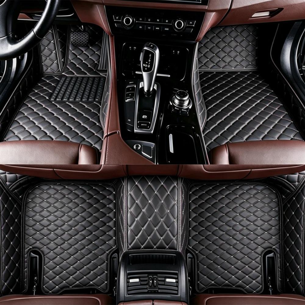 FOR Toyota Tacoma 2005–2015  Model Year PU Leather Full-Coverage Car Floor Mats, Left-Hand Drive [Exquisite Embroidery] Car Floor Mats, All-Weather Use, Modern Car Accessories, Car Floor Liners, Car Accessories
