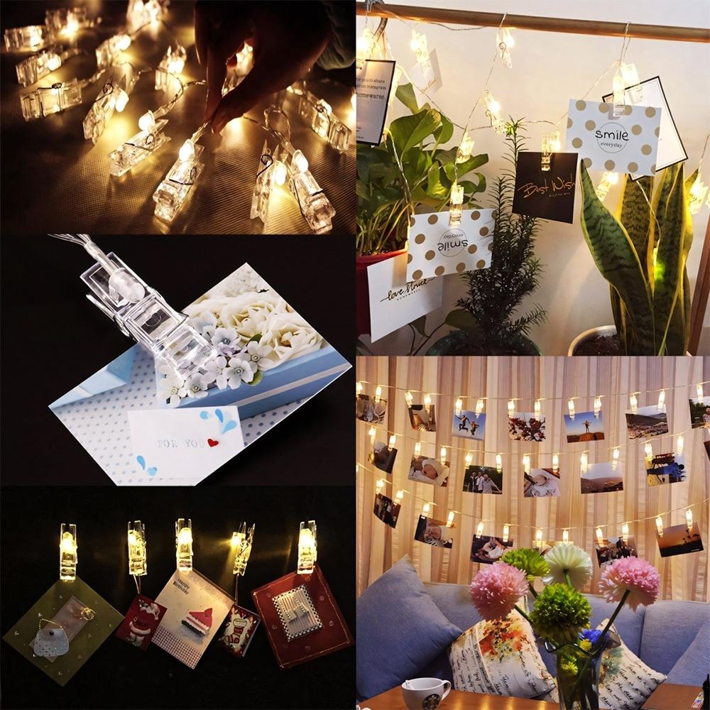 Photo Clip LED String Light, Warm LED String Light with On/Off Control, Decorative Light for Bedroom, Dormitory, Party, Wall Decor
