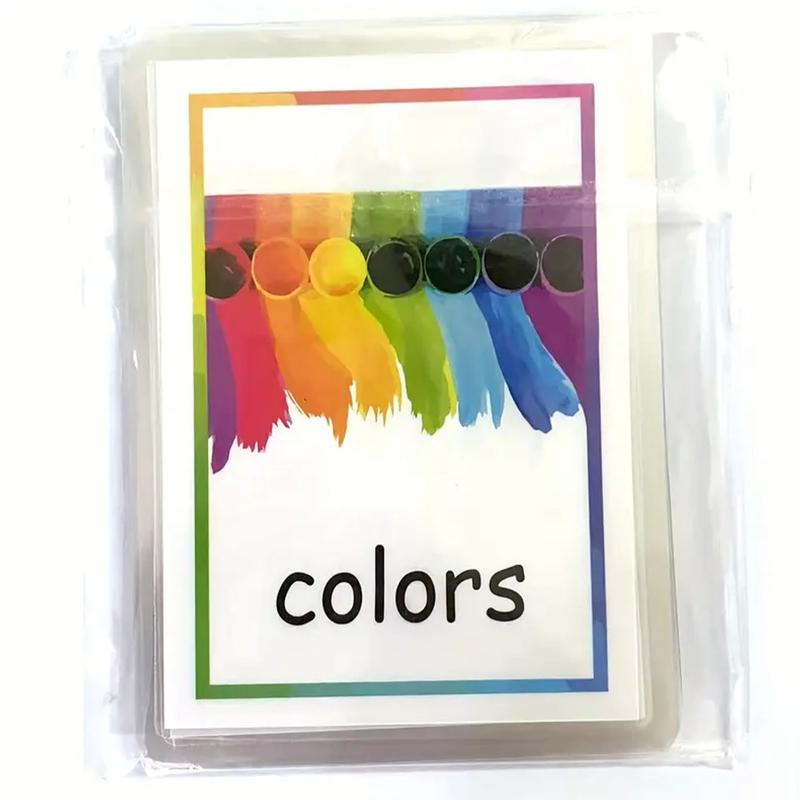 12 Colorful Waterproof Plastic Learning Cards, Early Education Flashcards for Kids, Pre-School Color Recognition & Vocabulary Development