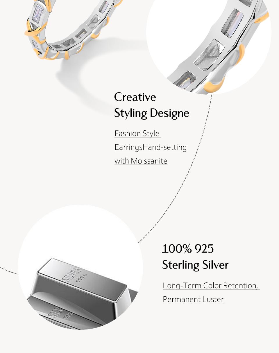 Baguette Shape 3*1.5mm Synthetic  Moissanite Ring  Birthday Gift Daily Wear Fine Jewelry R161