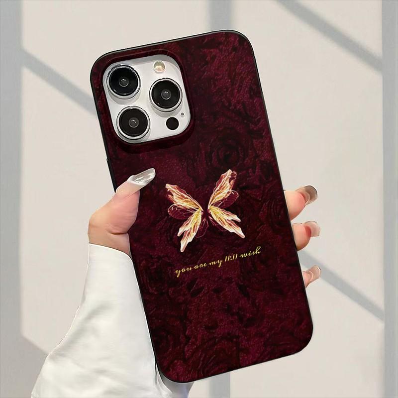 Liquid Large Hole Style Background Wing Pattern Shockproof Phone Case Cover for iPhone 15/15 Plus/15 Pro/15 Pro Max/11-16 Promax